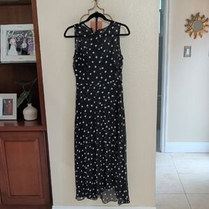 Tommy Hilfiger Black and White Polka Dot Midi Dress